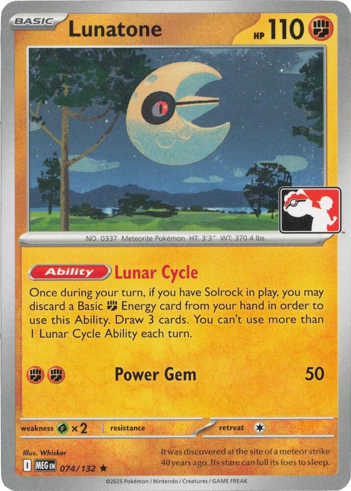 Lunatone - 074/132 Rare Prize Pack Series Cards