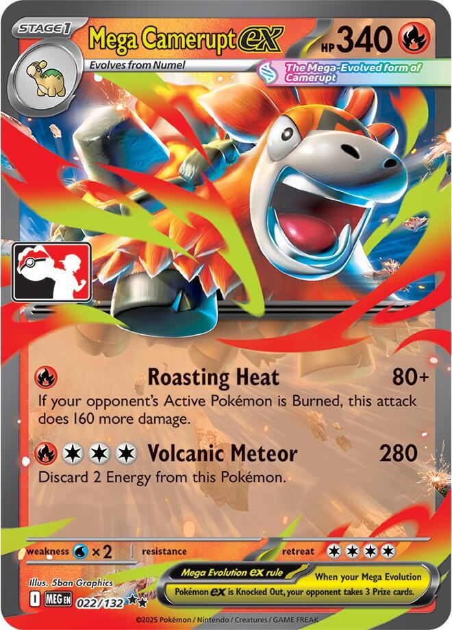 Mega Camerupt ex - 022/132 022/132 Double Rare Prize Pack Series Cards Pokémon card