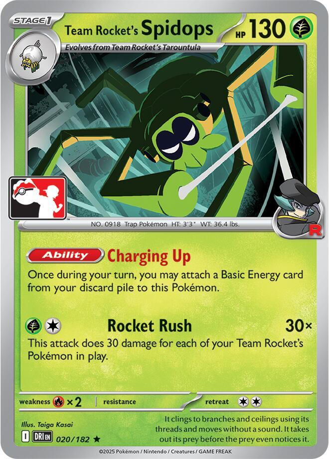 Team Rocket's Spidops - 020/182 020/182 Rare Prize Pack Series Cards Pokémon card