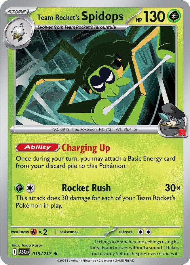 Team Rocket's Spidops 019/217 Rare Ascended Heroes Pokémon card
