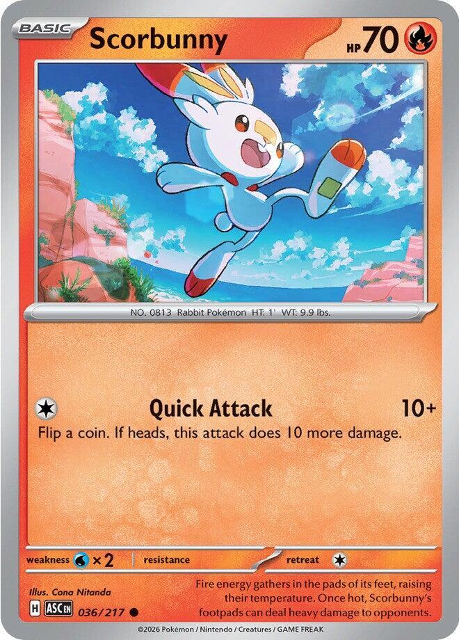 Scorbunny - 036/217 036/217 Common Ascended Heroes Pokémon card