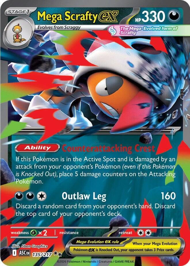 Mega Scrafty ex - 135/217 135/217 Double Rare Ascended Heroes Pokémon card