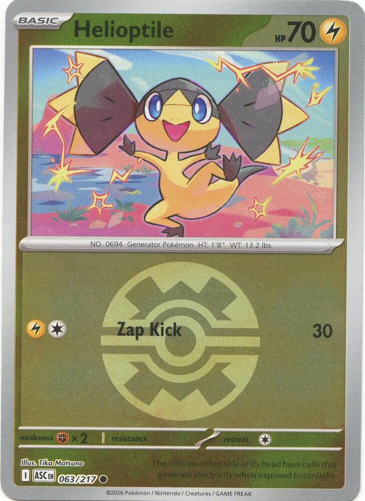 Helioptile (Quick Ball) - 063/217 Common ME: Ascended Heroes