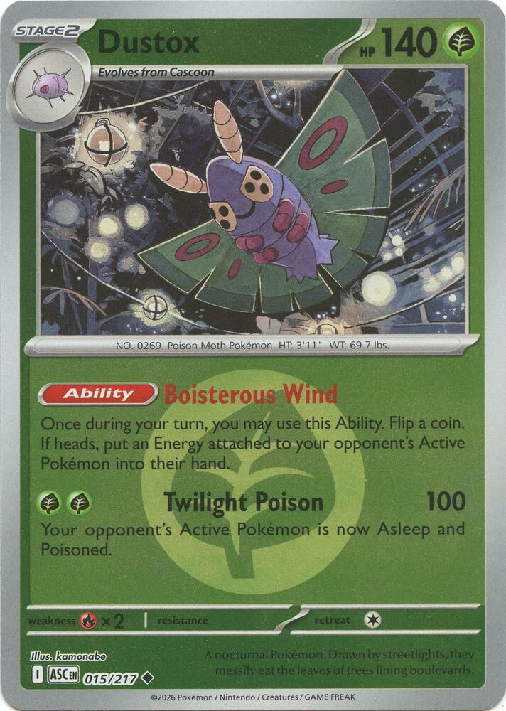 Dustox - 015/217 (Energy Symbol Pattern) Uncommon ME: Ascended Heroes