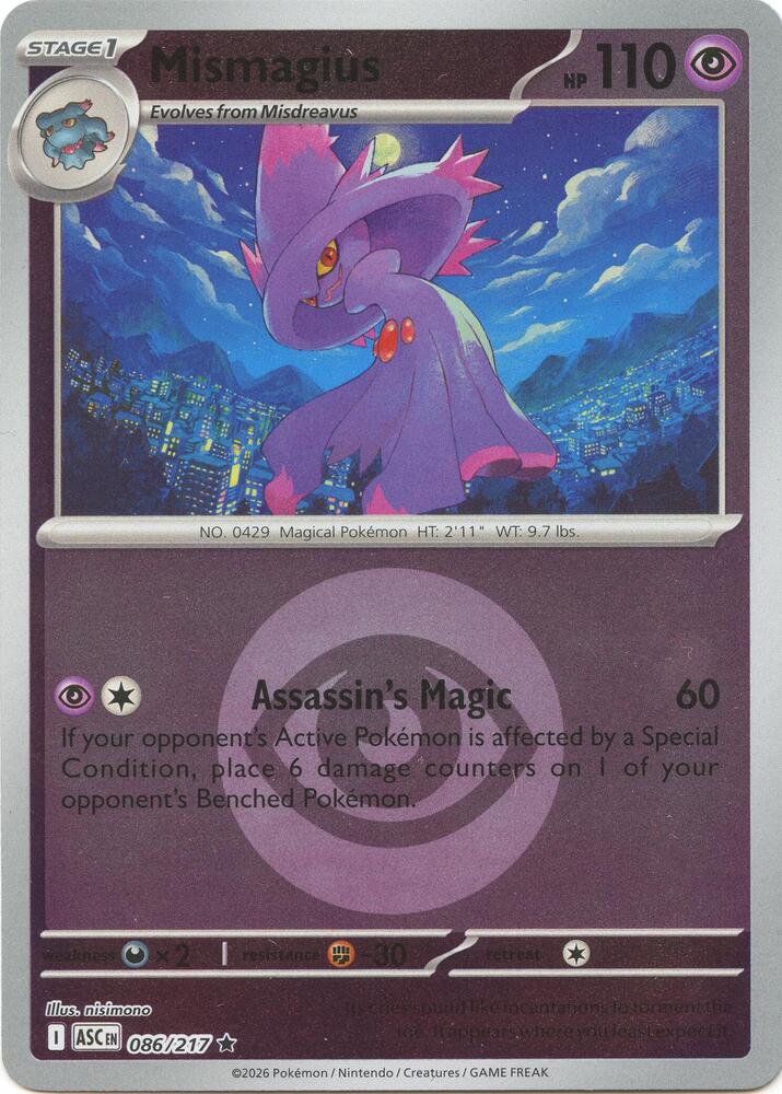 Mismagius (Energy Symbol Pattern) - 086/217 Rare ME: Ascended Heroes