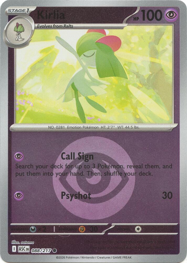 Kirlia (Energy Symbol Pattern) - 088/217 Common ME: Ascended Heroes