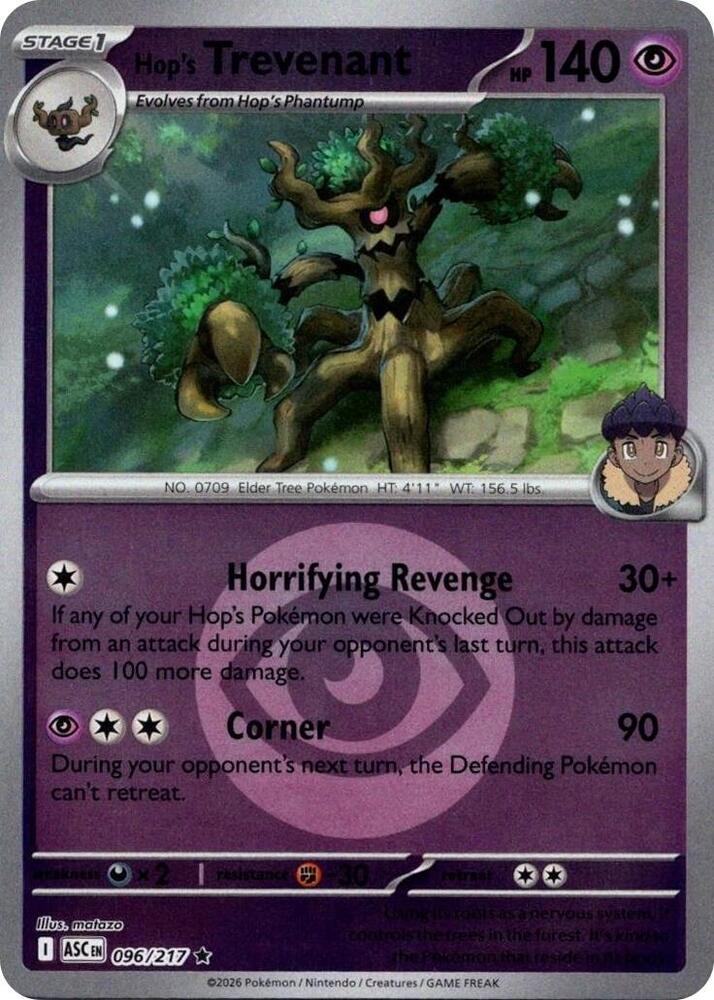 Hop's Trevenant - 096/217 (Energy Symbol Pattern) Rare ME: Ascended Heroes