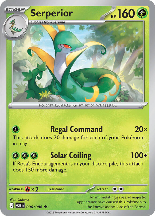 Serperior 006/088 Rare Perfect Order Pokémon card