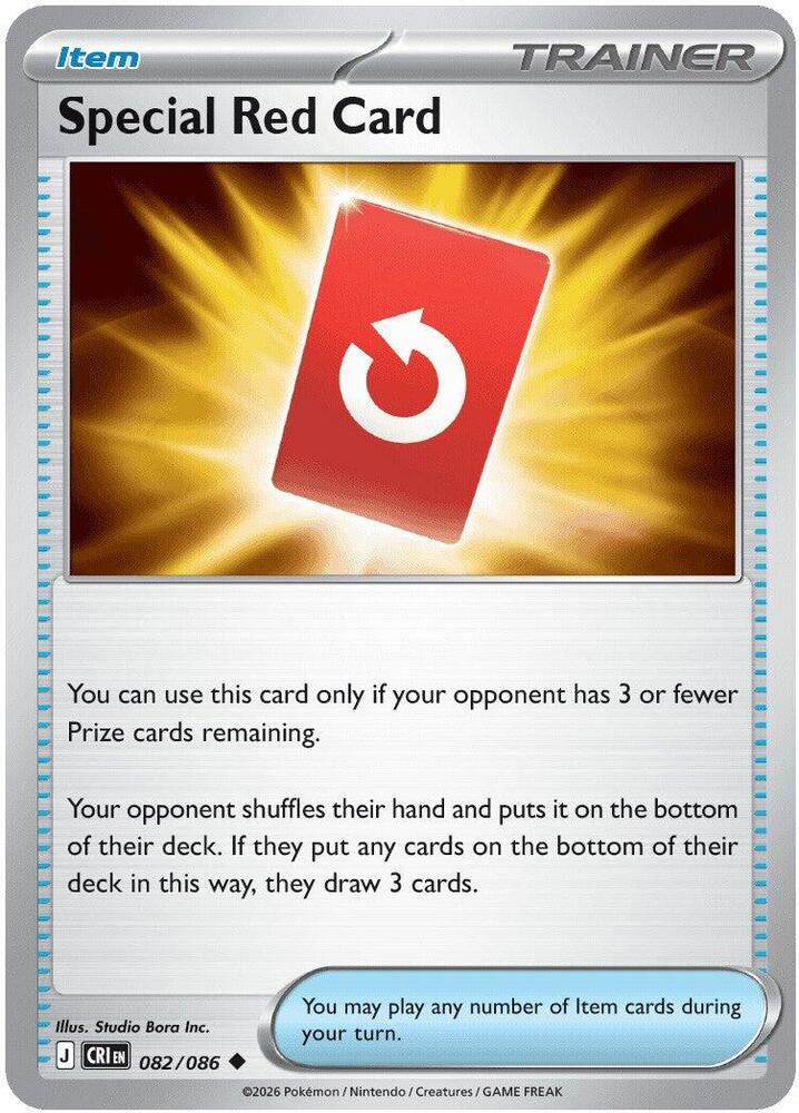 Special Red Card - 082/086 082/086 Uncommon Chaos Rising Pokémon card