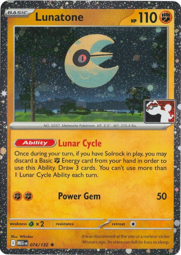 Lunatone - 074/132 (Cosmos Holo) 074/132 Rare Prize Pack Series Cards Pokémon card