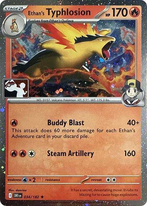 Ethan's Typhlosion - 034/182 (Cosmos Holo) 034/182 Rare Prize Pack Series Cards Pokémon card