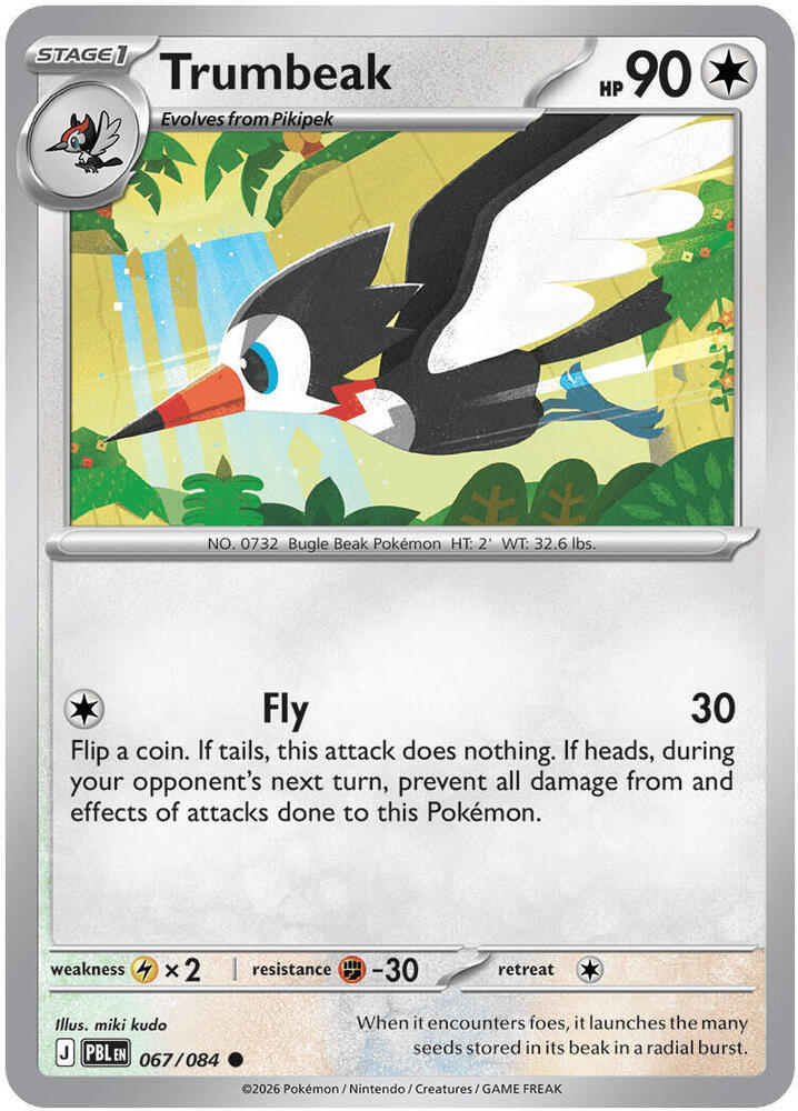 Trumbeak 067/084 Common Pitch Black Pokémon card