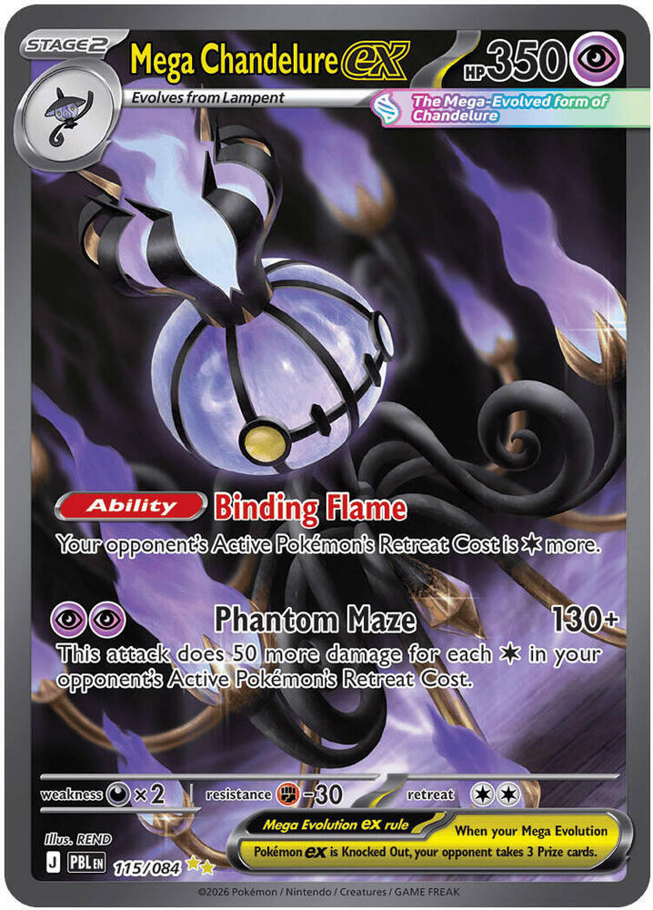 Mega Chandelure ex - 115/084 115/084 Special Illustration Rare Pitch Black Pokémon card