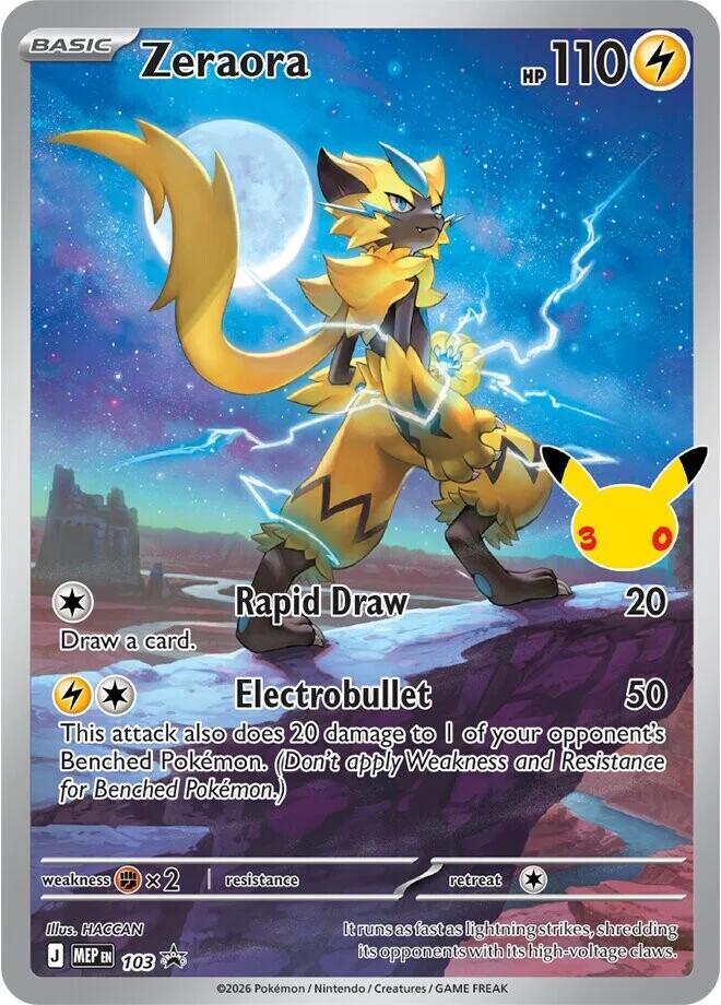 Zeraora - 103 (30th Celebration) 103 Promo Mega Evolution Promo Pokémon card