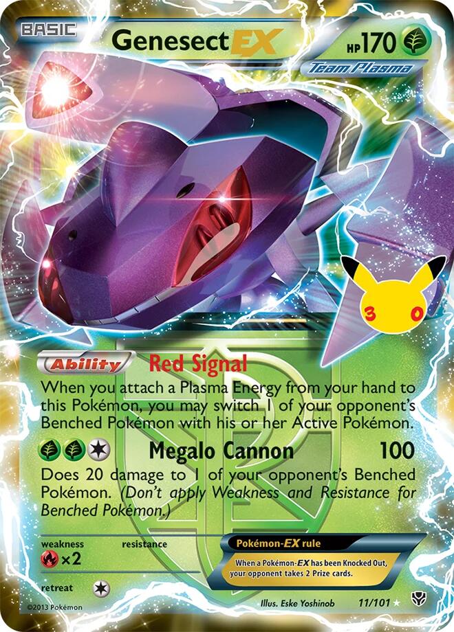 Genesect EX (Team Plasma) 11/101 Classic Collection 30th Celebration Classic Collection Pokémon card