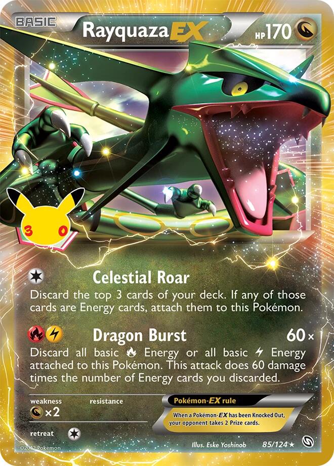 Rayquaza EX 85/124 Classic Collection 30th Celebration Classic Collection Pokémon card