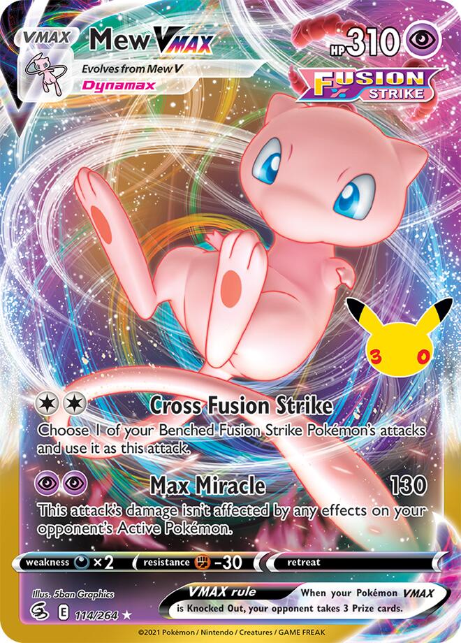 Mew VMAX 114/264 Classic Collection 30th Celebration Classic Collection Pokémon card