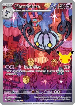 Chandelure - 137/128 137/128 Illustration Rare 30th Celebration Pokémon card