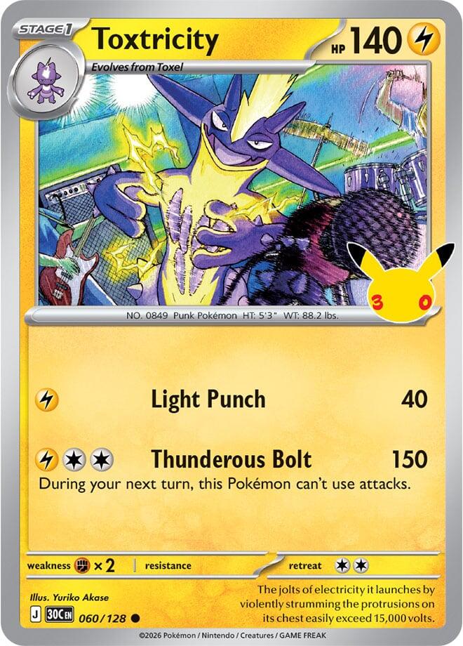 Toxtricity - 060/128 060/128 Common 30th Celebration Pokémon card