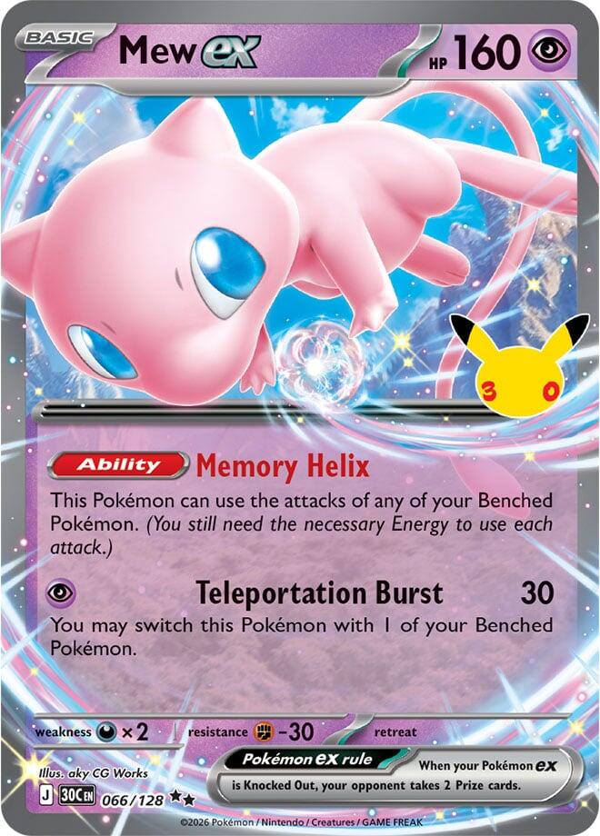 Mew ex - 066/128 066/128 Double Rare 30th Celebration Pokémon card
