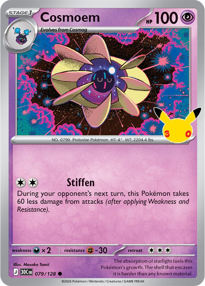 Cosmoem 079/128 Common 30th Celebration Pokémon card
