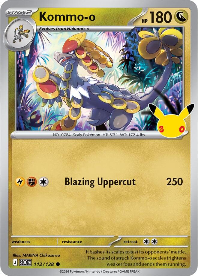 Kommo-o 112/128 30th Celebration Pokémon card