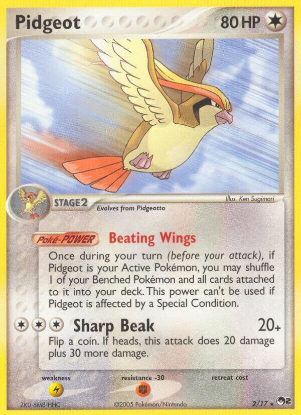Pidgeot 002/017 Rare POP Series 2 Pokémon card