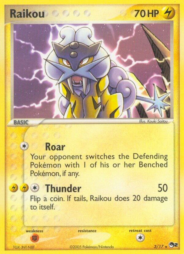 Raikou 003/017 Rare POP Series 2 Pokémon card