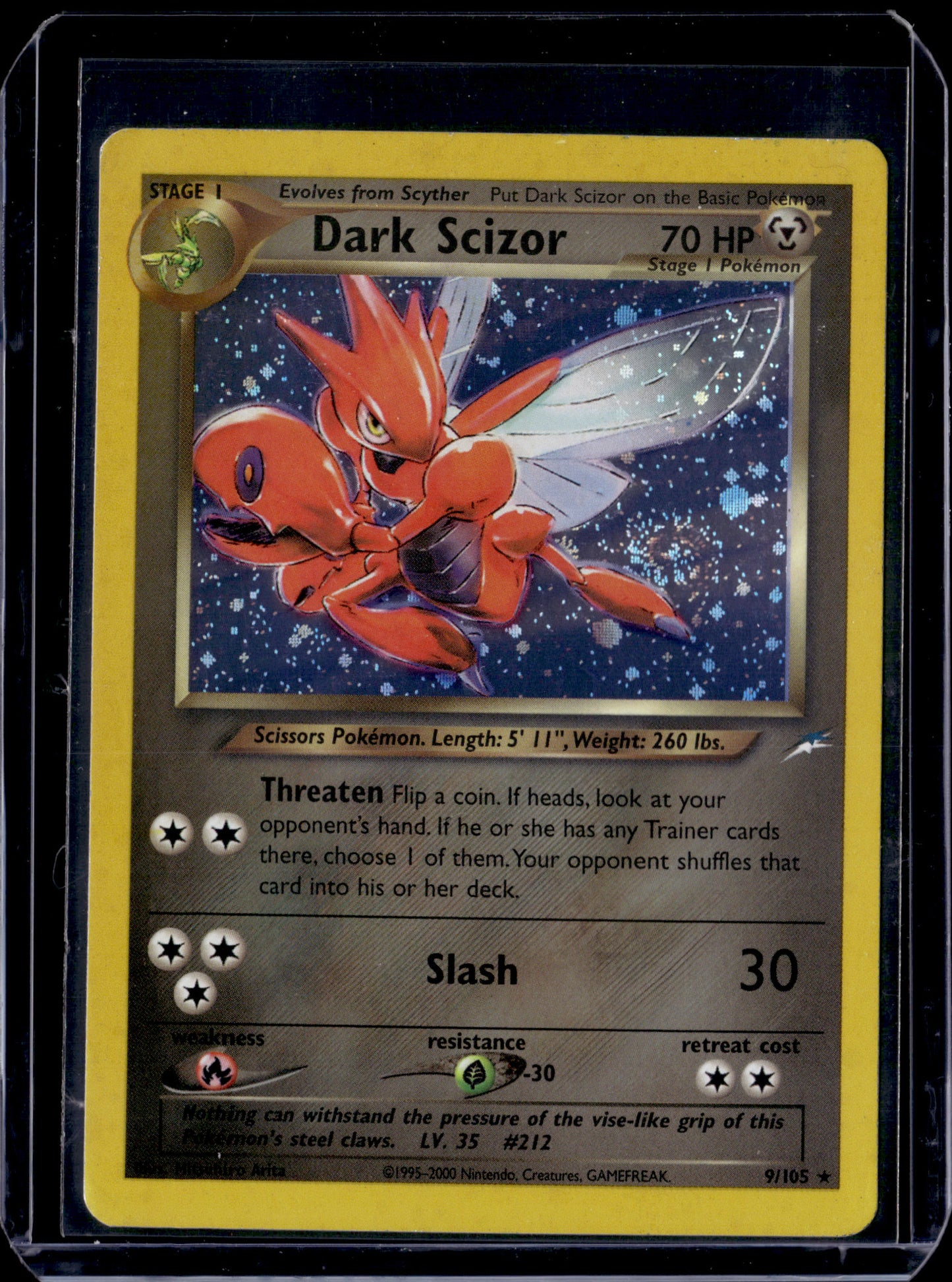 Dark Scizor Neo Destiny #009/105 Unlimited Holofoil Pokémon Card (front)