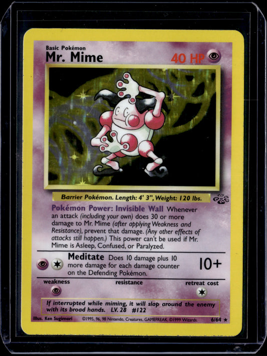 Mr. Mime (6) Jungle #06/64 Unlimited Holofoil Pokémon Card (front)
