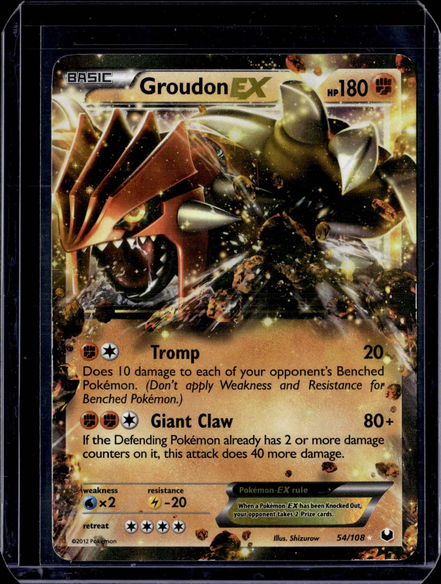 Groudon EX Dark Explorers #54/108 Holofoil Pokémon Card (front)