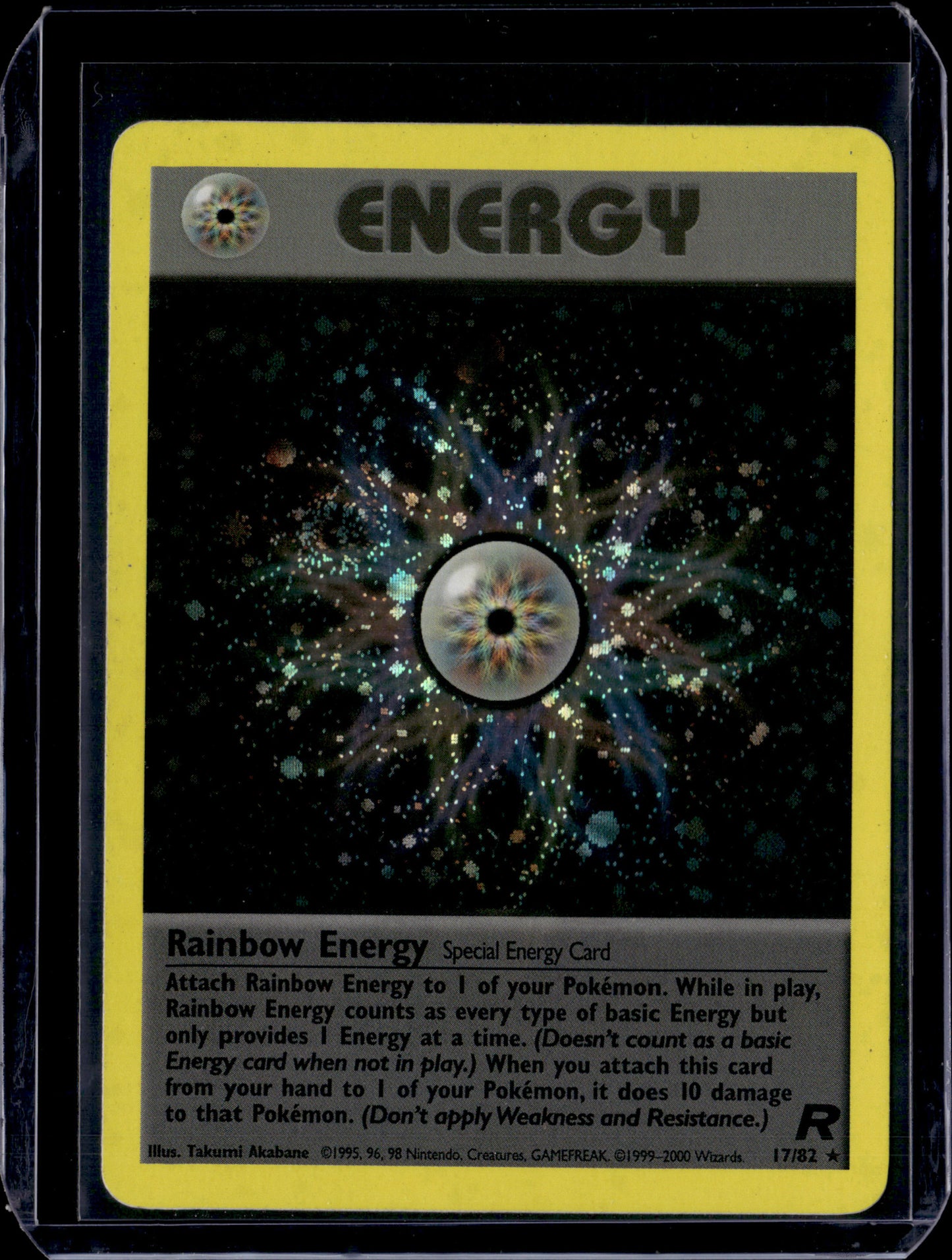 Rainbow Energy (17) Team Rocket #17/82 Unlimited Holofoil Pokémon Card (front)