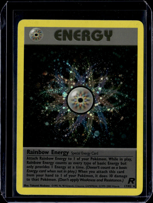 Rainbow Energy (17) Team Rocket #17/82 Unlimited Holofoil Pokémon Card (front)
