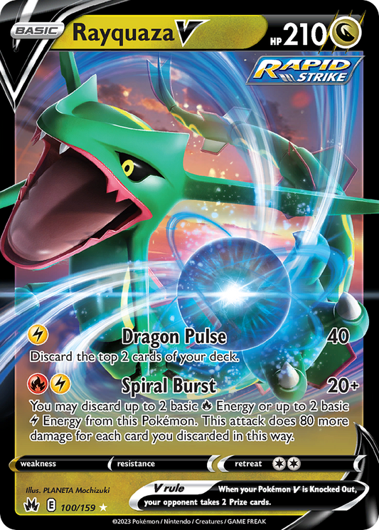 Rayquaza V 100/159 Rare Holo V Crown Zenith