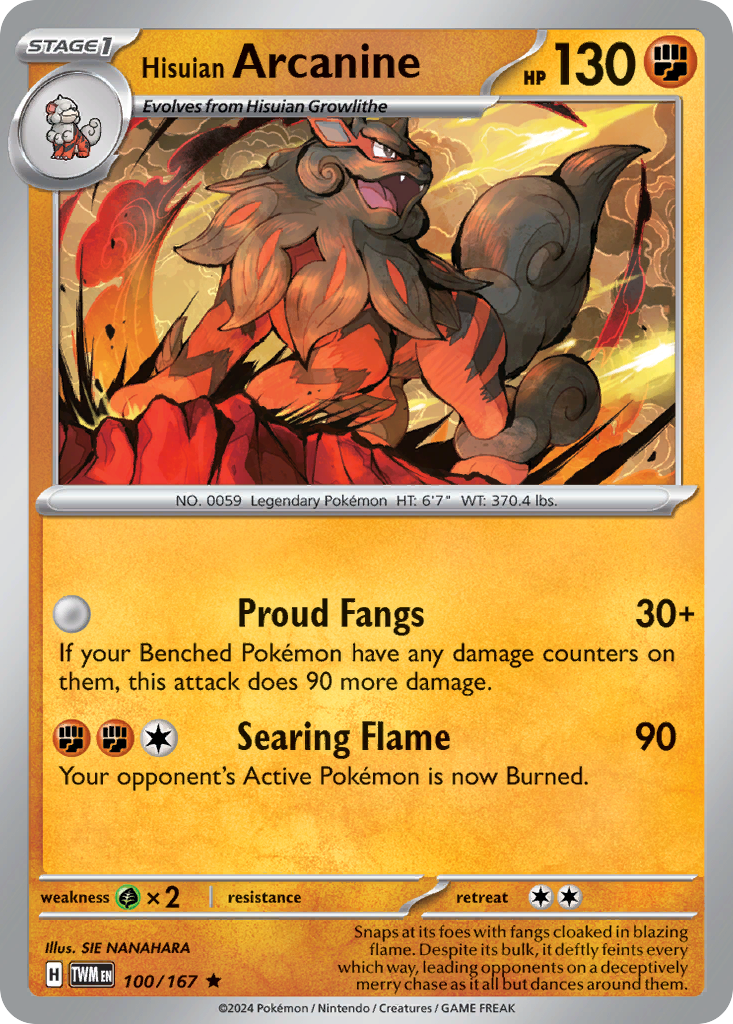 Hisuian Arcanine 100/167 Rare Twilight Masquerade