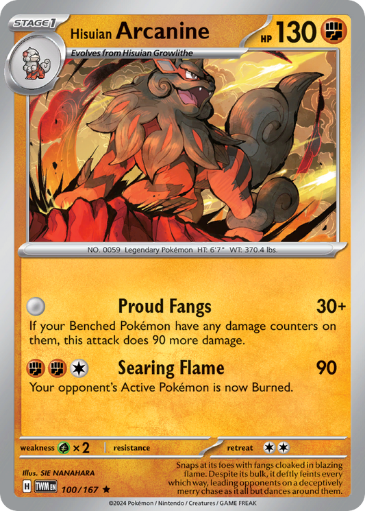 Hisuian Arcanine 100/167 Rare Twilight Masquerade