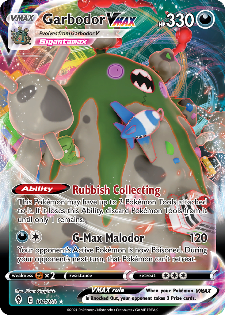 Garbodor VMAX 101/203 Rare Holo VMAX Evolving Skies