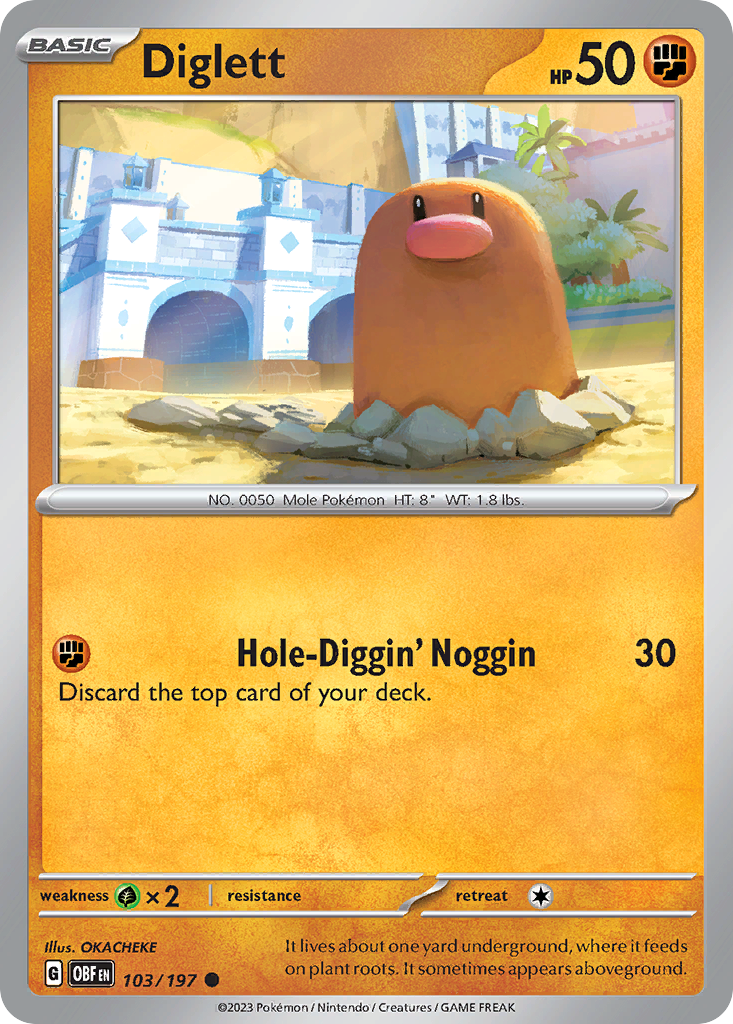 Diglett 103/197 Common Obsidian Flames