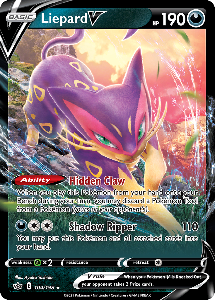 Liepard V 104/198 Rare Holo V Chilling Reign