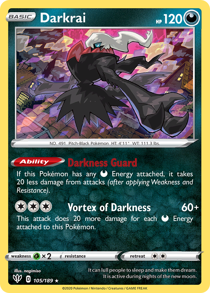 Darkrai 105/189 Rare Holo Darkness Ablaze