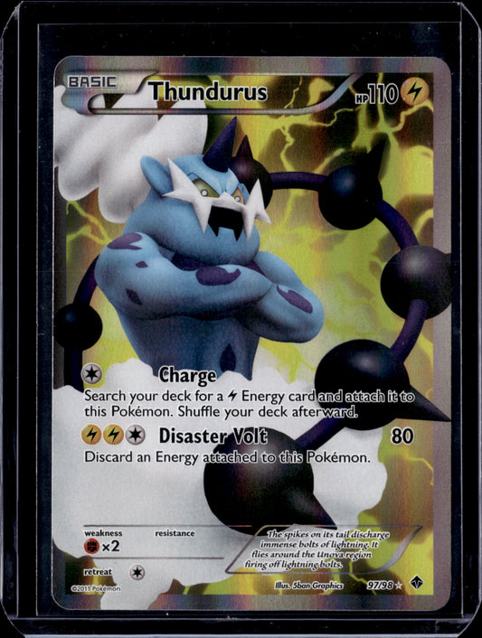 Thundurus (97 Full Art) Emerging Powers #97/98 Holofoil Pokémon Card (front)