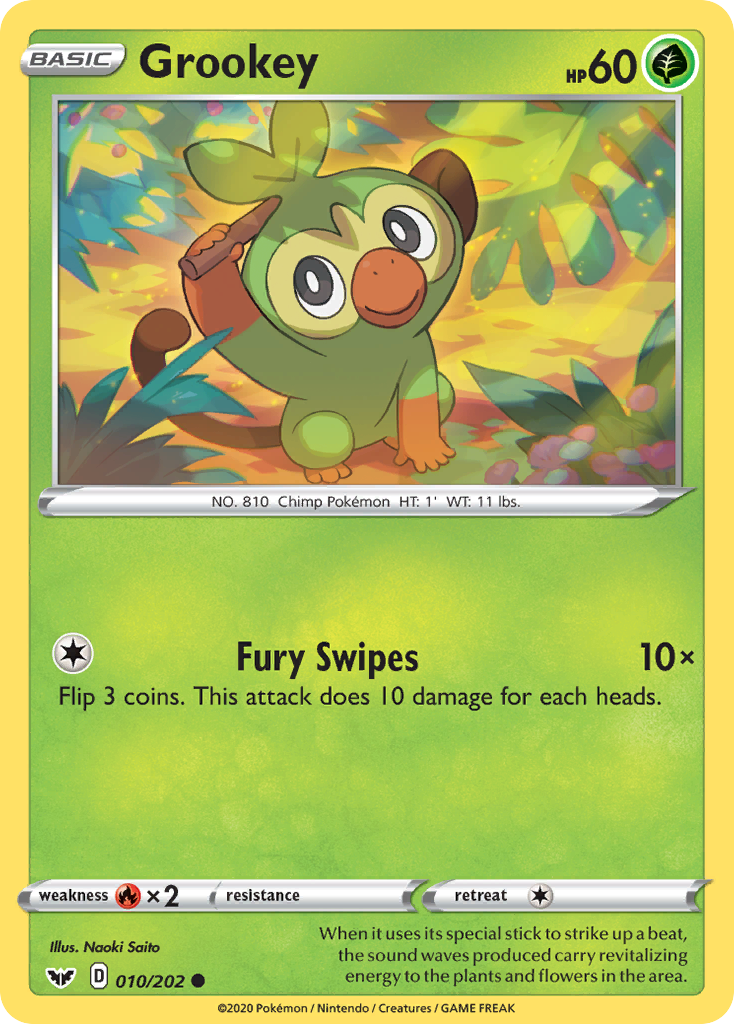 Grookey 010/202 Common Sword & Shield