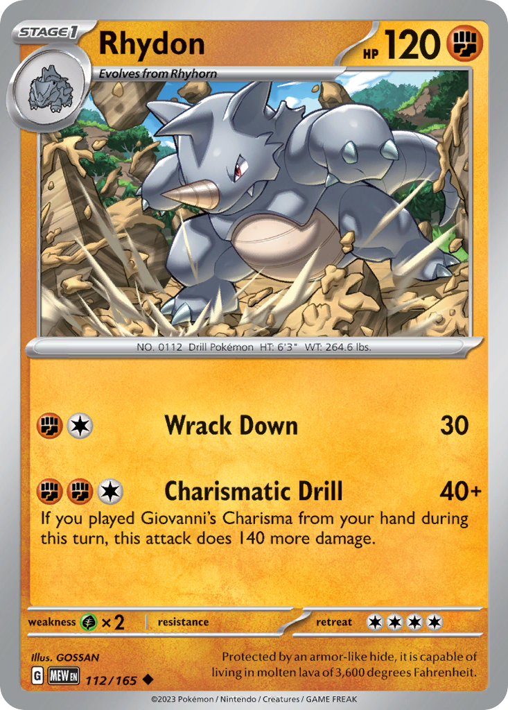 Rhydon 112/165 Uncommon 151