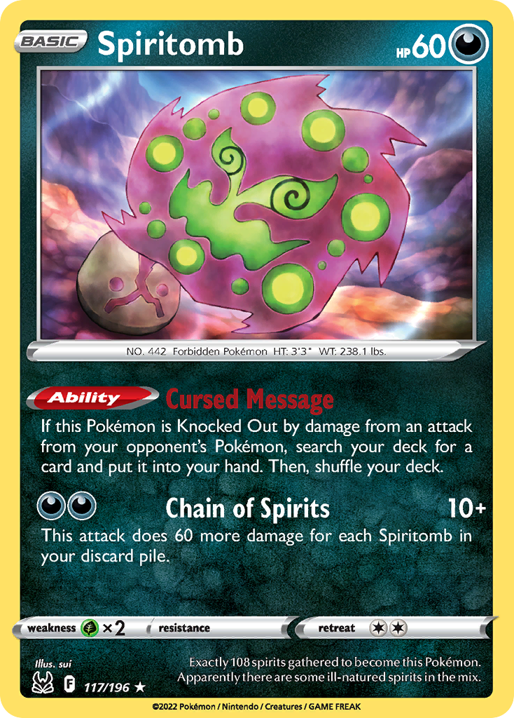 Spiritomb 117/196 Rare Lost Origin