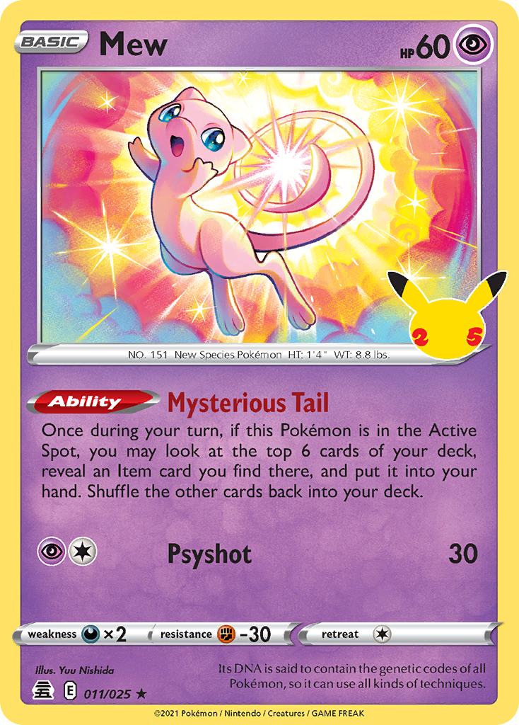 Mew 011/025 Rare Holo Celebrations