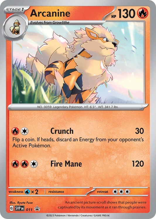 Arcanine 011/165 Promo Scarlet & Violet Black Star Promos