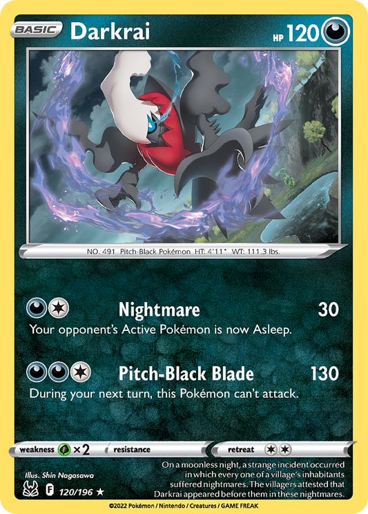 Darkrai 120/196 Rare Holo Lost Origin