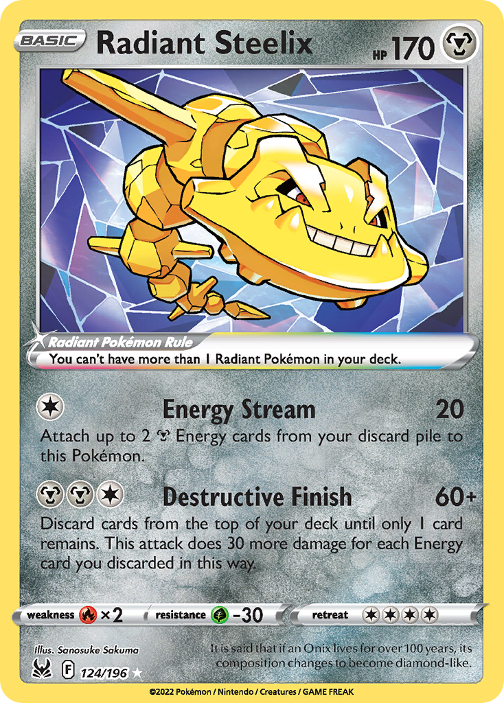 Radiant Steelix 124/196 Radiant Rare Lost Origin