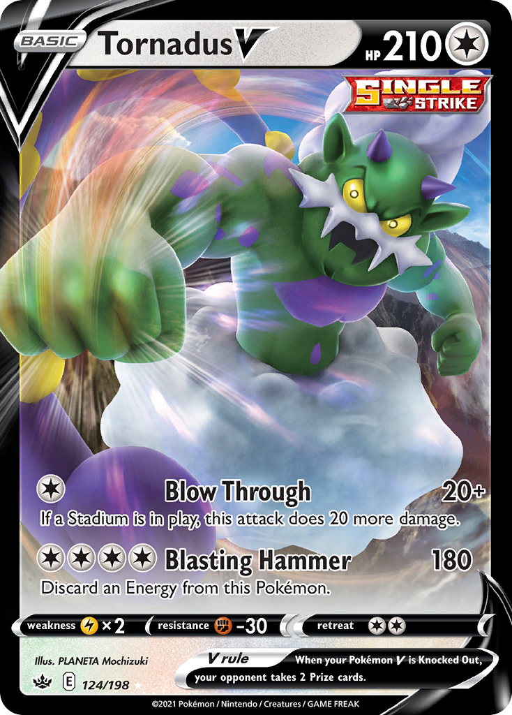 Tornadus V 124/198 Rare Holo V Chilling Reign