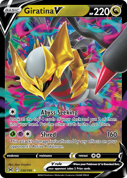 Giratina V 130/196 Rare Holo V Lost Origin